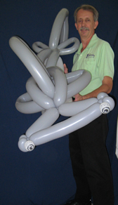 Ernie Shown and Hammerhead Shark balloon